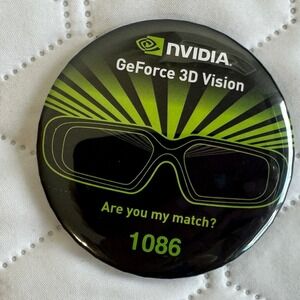 NVIDIA GeForce 3D Vision "Are You My Match?" Jumbo Promo Button PAX PROMO